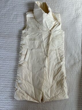 Symphony Cream Long Sleeve Quilted Vest Dress